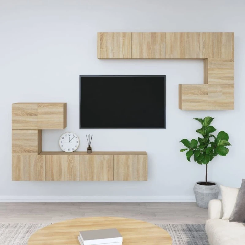 Væghængt TV-bord 100x37x72 cm, konstrueret træ, hvid