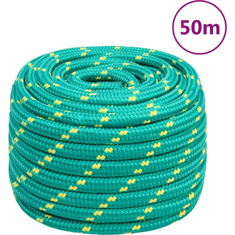vidaXL tovværk til båd 20 mm 50 m polypropylen, grøn