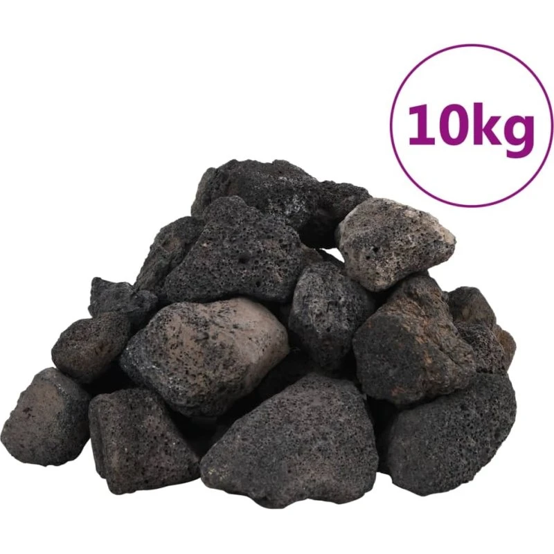 vidaXL vulkanske sten 10 kg 5–8 cm sort