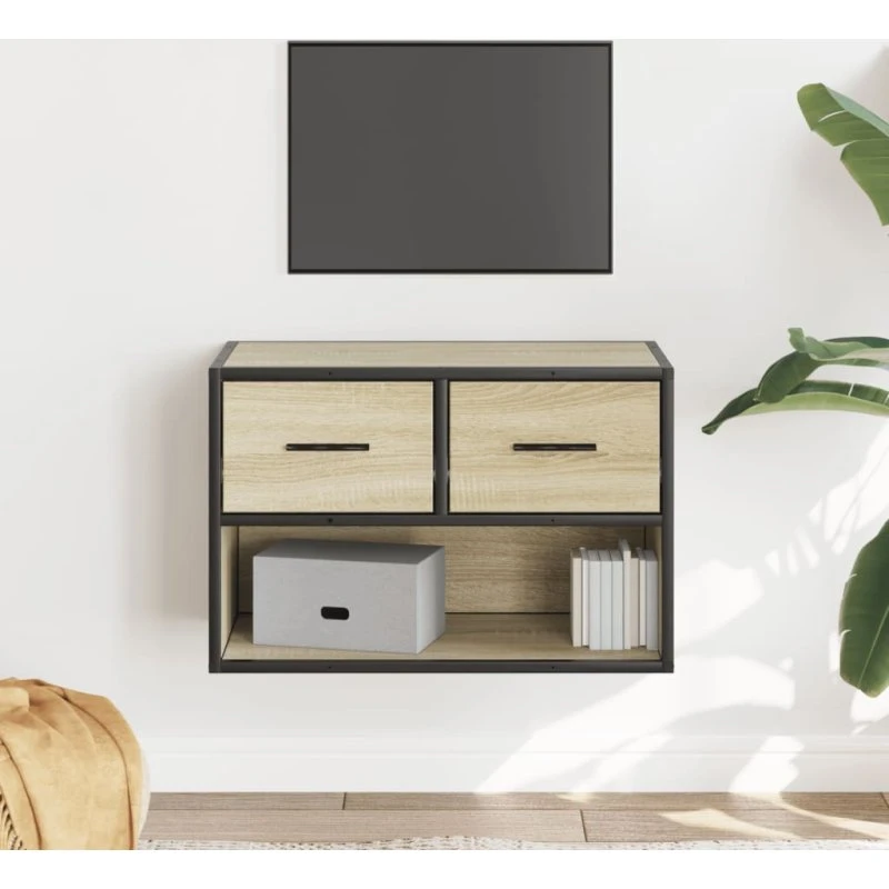 vidaXL TV-bord 60x31x39,5 cm i konstrueret træ/metal, Sonoma-eg