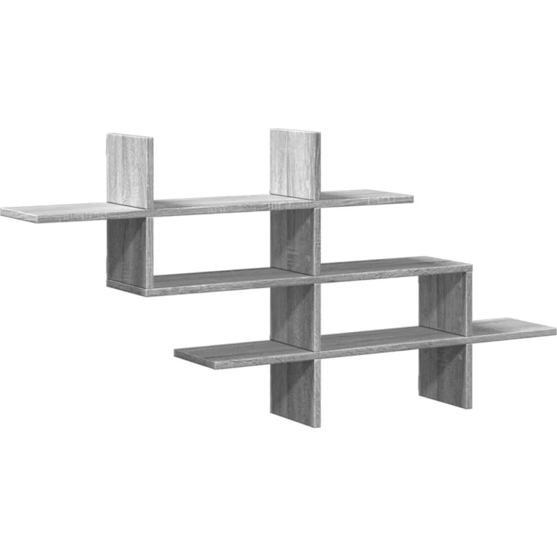 vidaXL væghylde 124,5x18x60,5 cm grå Sonoma-eg