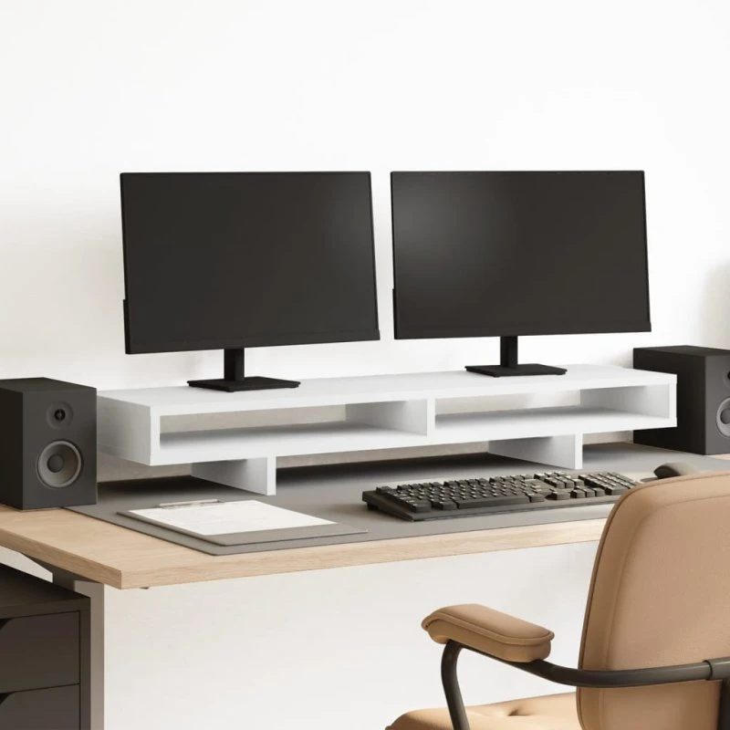 vidaXL skærmholder 100x27x15 cm hvid