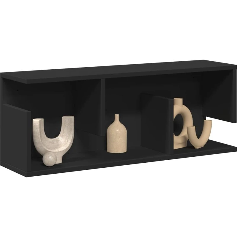 vidaXL vægskab 80x20x30 cm konstrueret træ, sort