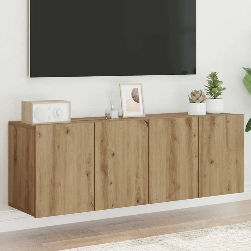 vidaXL væghængte tv-borde 2 stk. 60x30x41 cm, egetræ