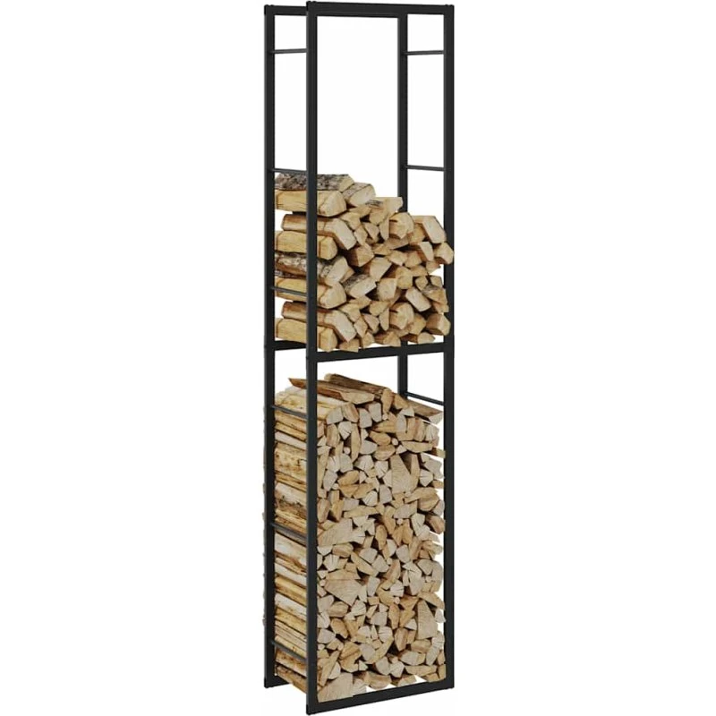 vidaXL brændestativ 50x30x209 cm stål, sort