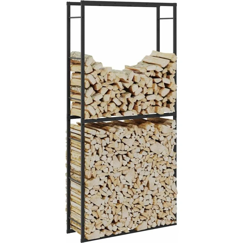 vidaXL brændestativ 100x30x209 cm sort stål