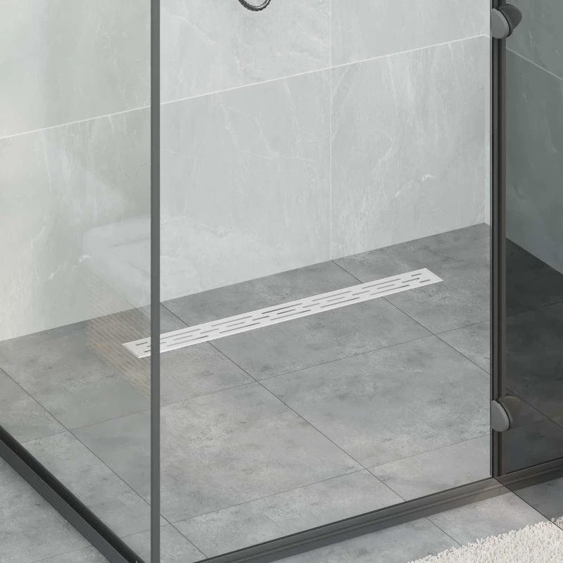 vidaXL Bruseafløb Glasdæksel 360° Siphon, sølv 70 cm