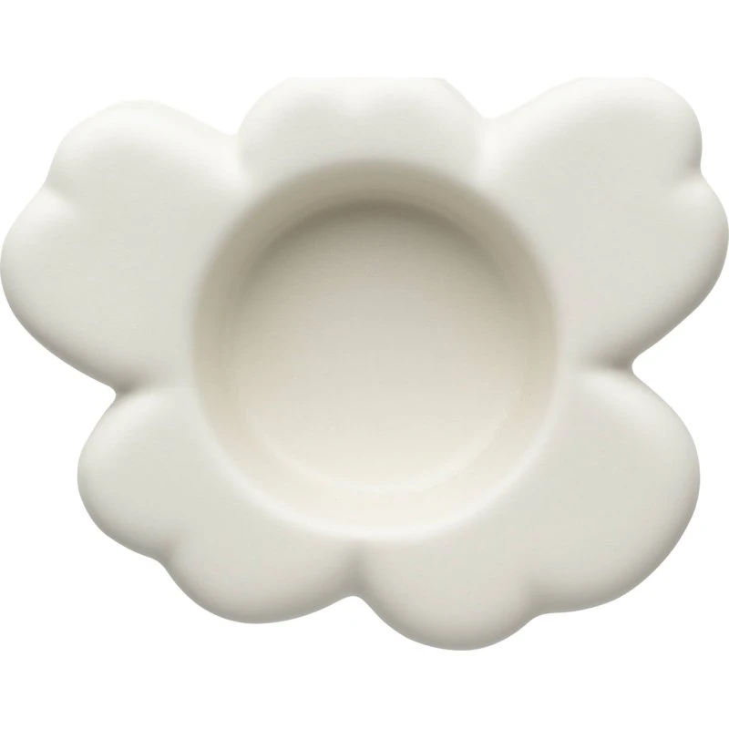 Marimekko Unikko Shape fyrfadsstage 10×3 cm, mat hvid