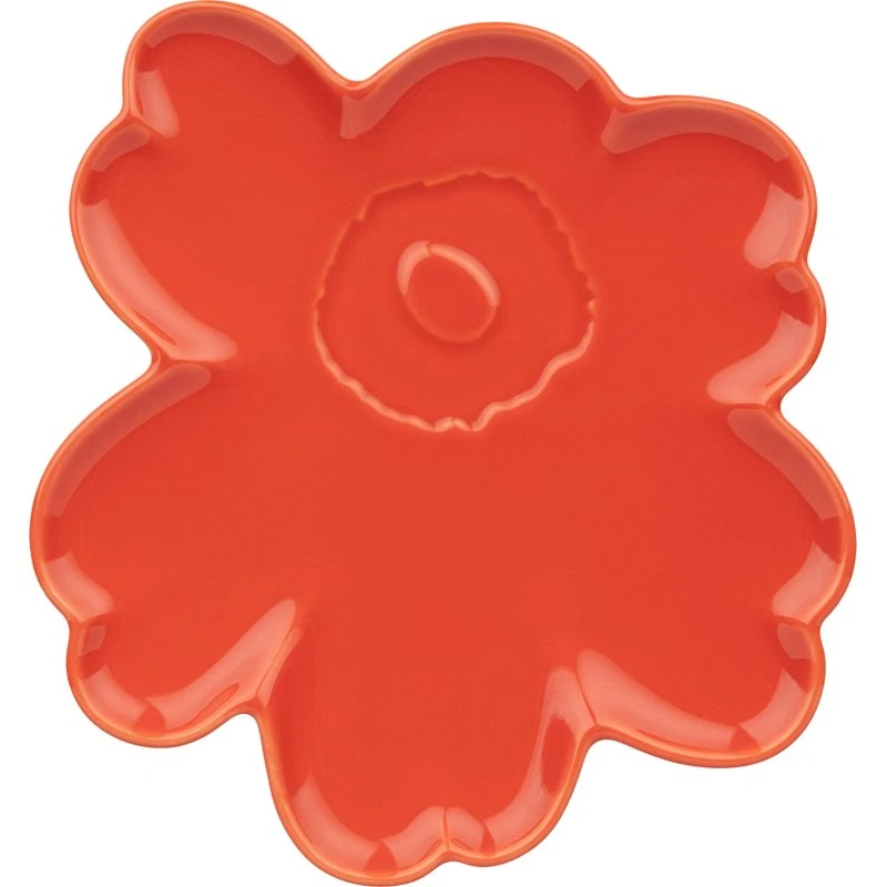 Marimekko Unikko Shape tallerken 20 cm orange-rød
