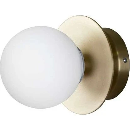 Globen Lighting Art Deco væg-/loftlampe IP44 børstet messing