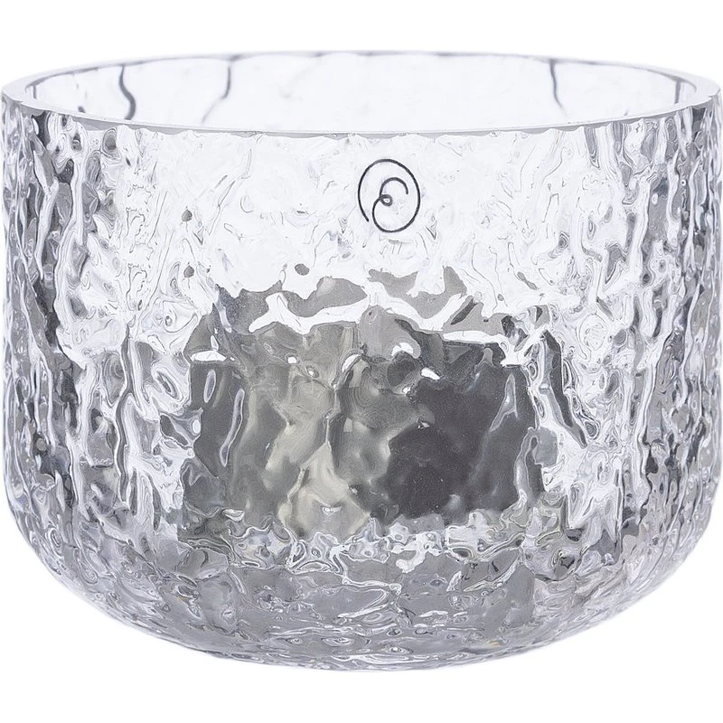 ERNST Lysestage mønstret glas Ø8×6 cm