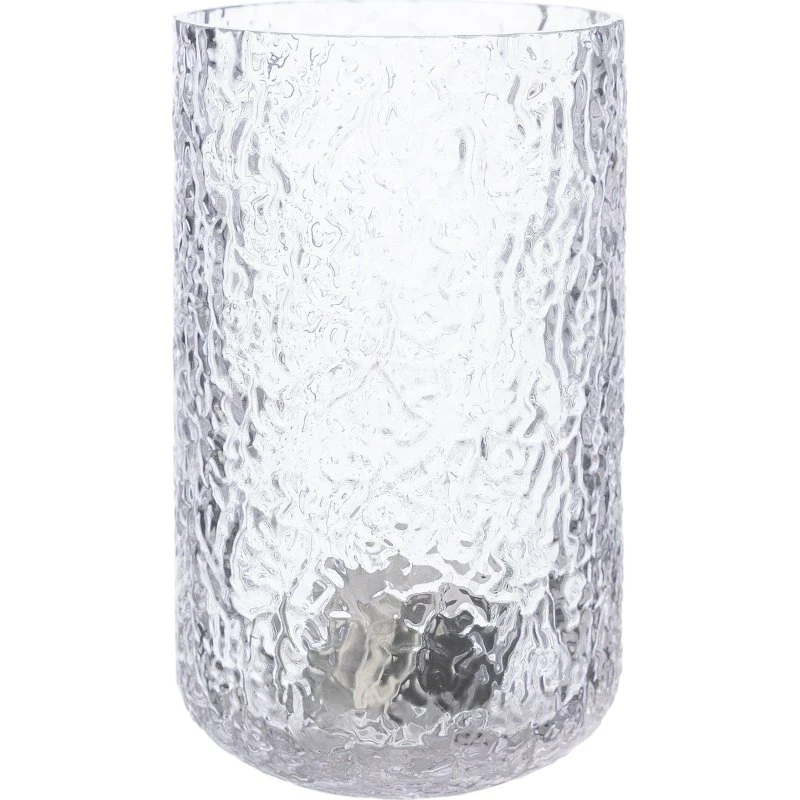 ERNST Lysestage mønstret glas Ø9×15 cm