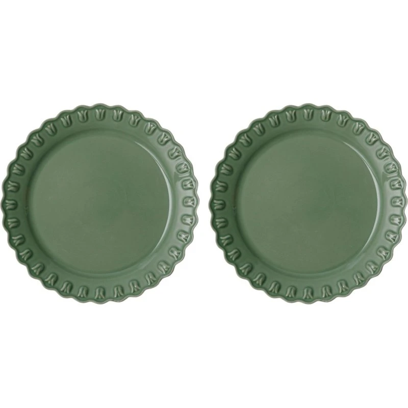 PotteryJo Tulipa tallerken Ø26 cm 2-pak – Verona grøn