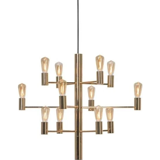 Herstal Manola 12 lysekrone satin messing