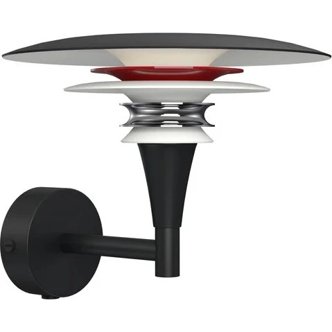 Belid Diablo væglampe Ø20 cm mattsort/blankrød, G9