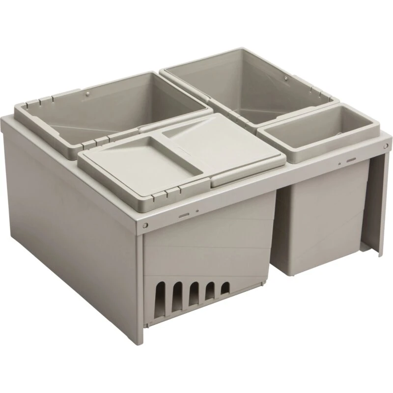 G. FUNDER affaldssystem 3x11L + 1x3L, grå (530x425x240 mm)