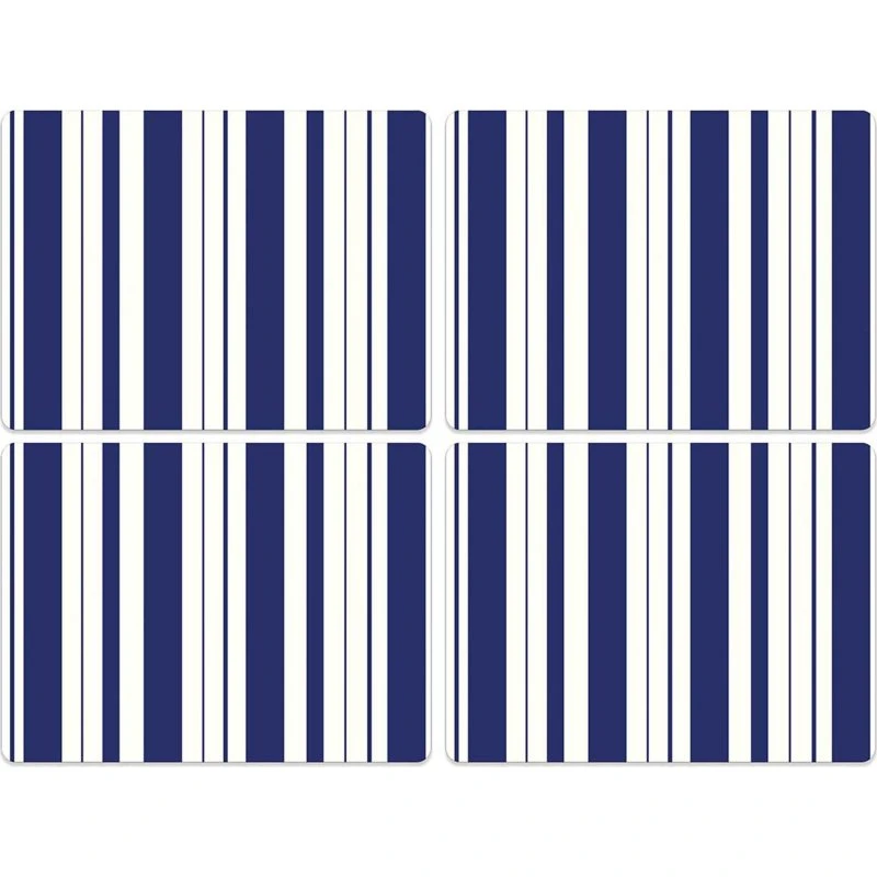 Spode Steccato dækkeservietter 30x40 cm, 4 stk blå-hvid