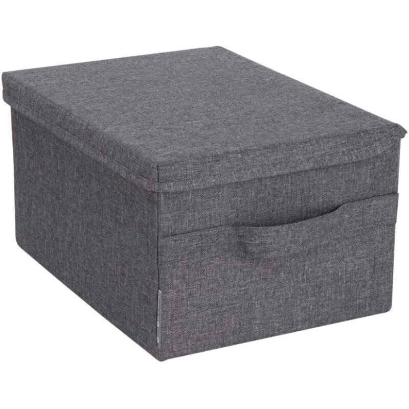 Bigso Malmø opbevaringsboks med låg, grå - Large