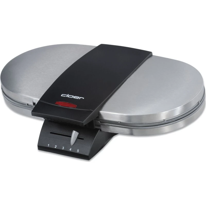 Cloer Dobbelt vaffeljern 1200W (2x16,5 cm) sølv/sort