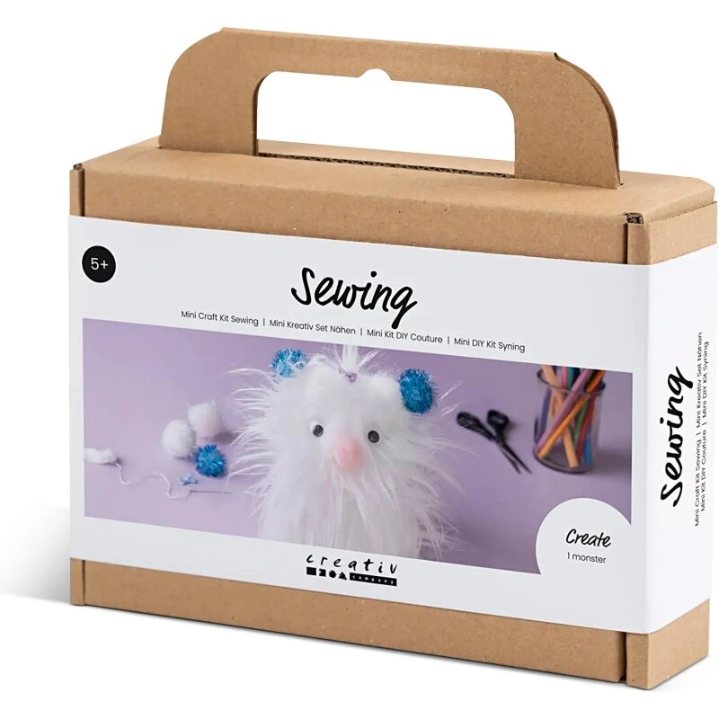 Krea-Monster: Sy din egen monsterbamse (mini kit, hvid)