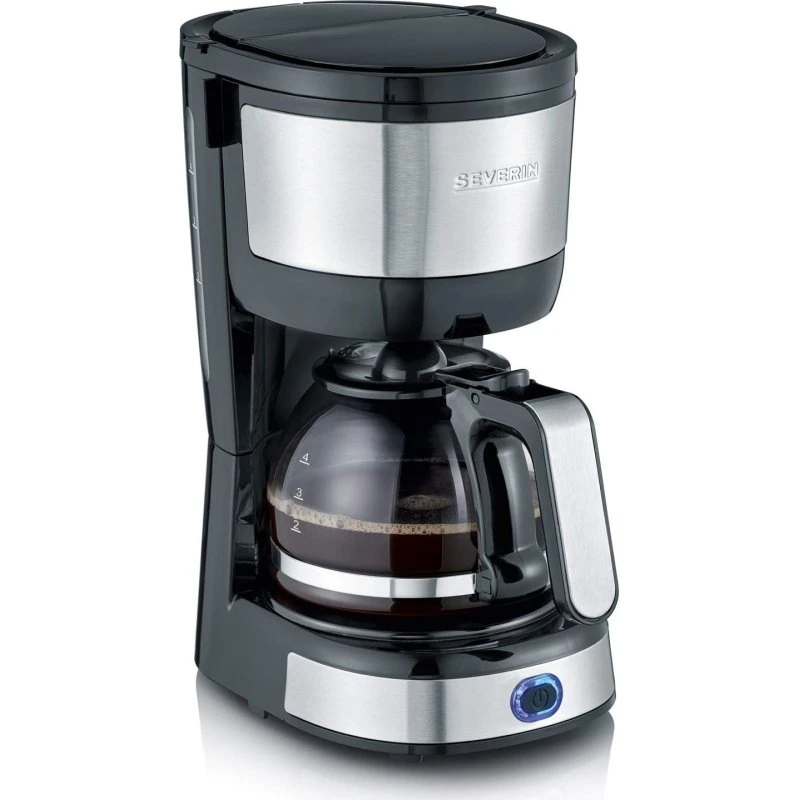 Severin KA 4808 kaffemaskine 4 kopper, rustfrit stål/sort