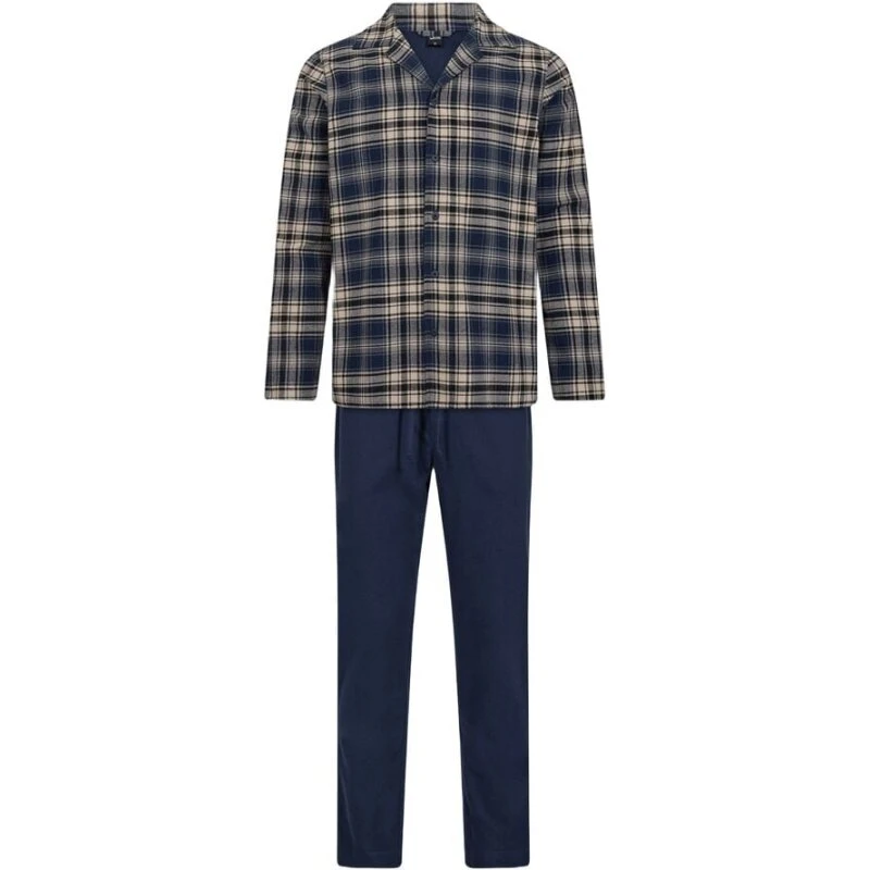 JBS Pyjamas i flannel, 100% bomuld - Navy