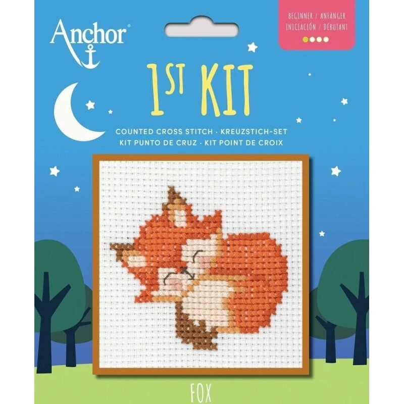 Anchor 1st Kit Broderi - Ræv, 10 x 10 cm