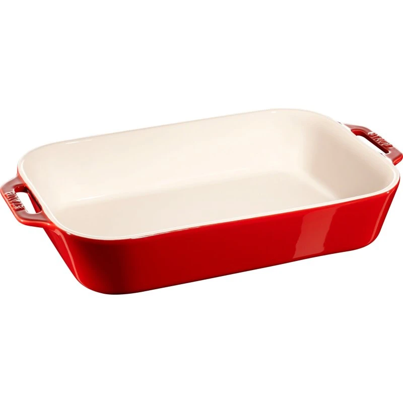 Staub rektangulært ovnfast fad 34 x 24 cm, kirsebærrød