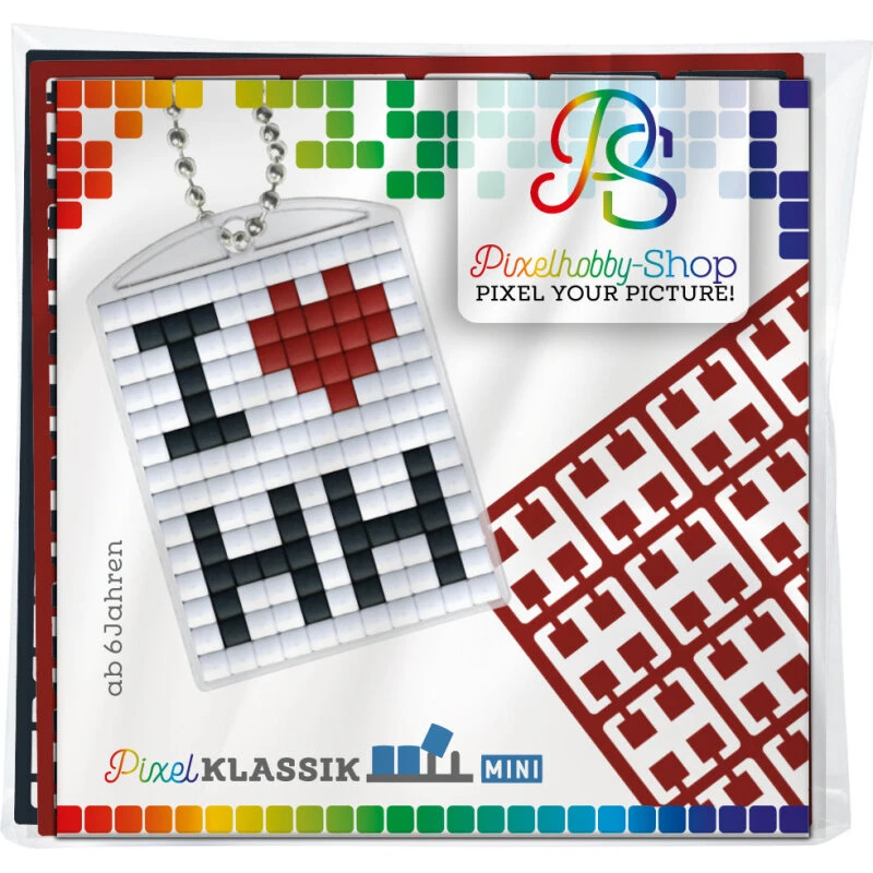 Pixelhobby Gavesæt til nøglering 'I love you'