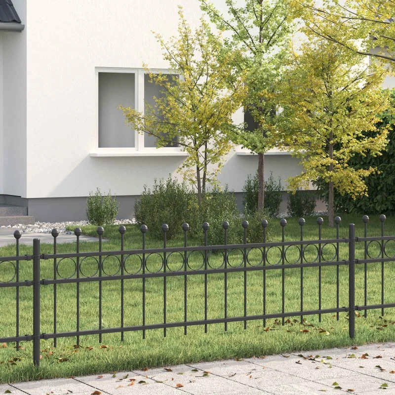 Ringhegn i pulverlakeret stål, sort 200×130 cm