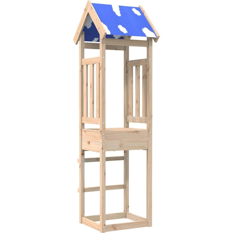 Legetårn i massiv fyrretræ, brun 52,5×46,5×208 cm
