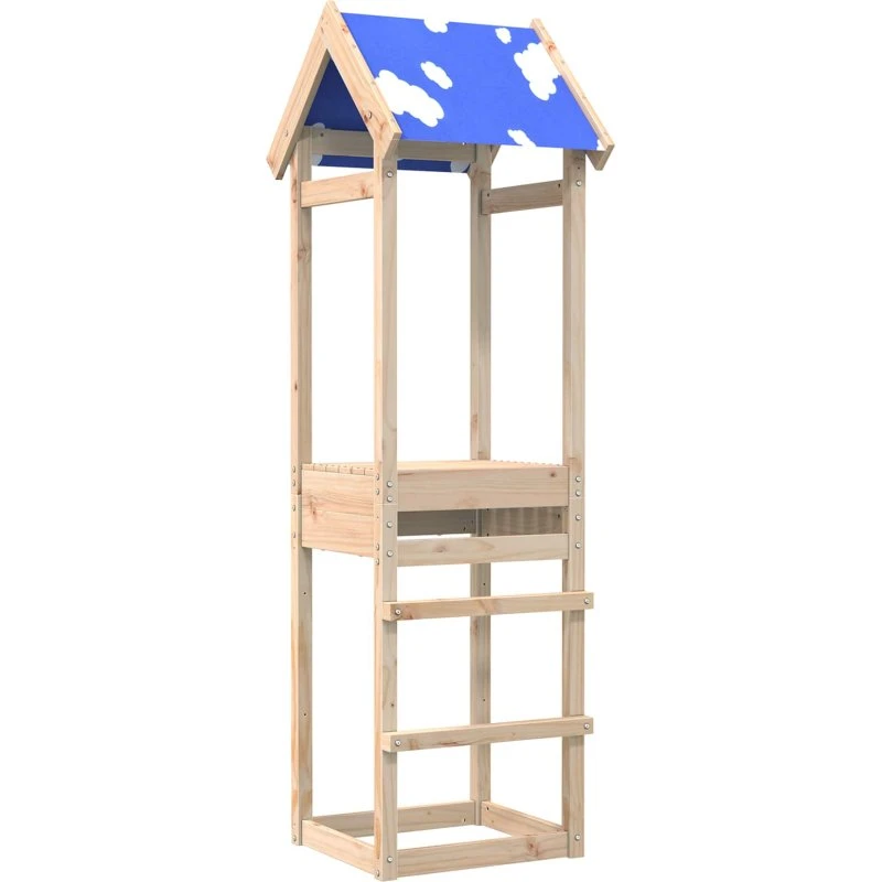 Legetårn i massiv fyrretræ 52,5x46,5x195 cm - Brun