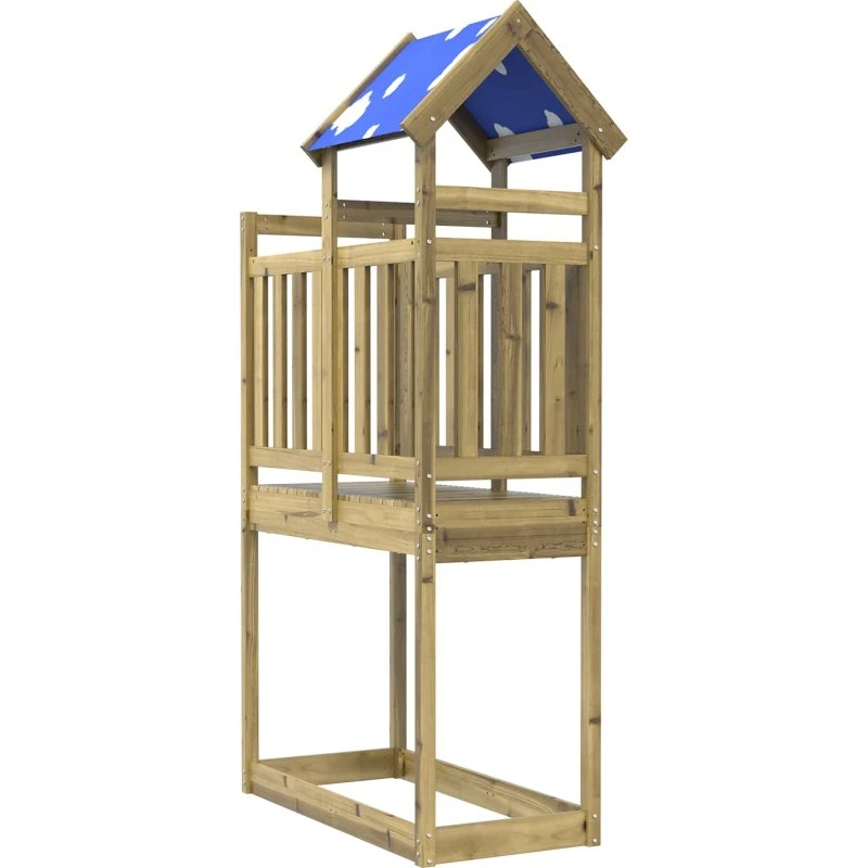 Legetårn i imprægneret træ, brun 52,5×110,5×215 cm