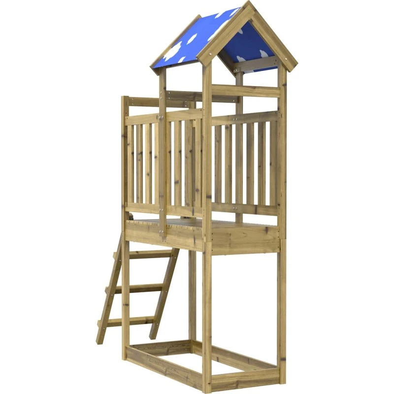 Legetårn i imprægneret træ 52,5x110,5x215 cm - Brun