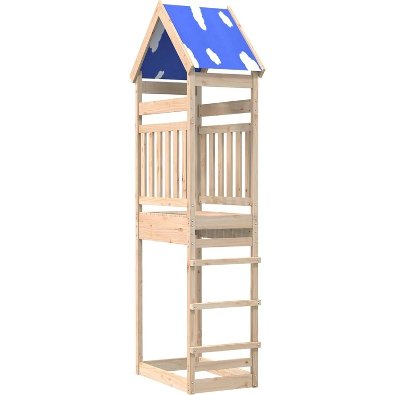 Legetårn i massiv fyrretræ 52,5x85x265 cm – Brun