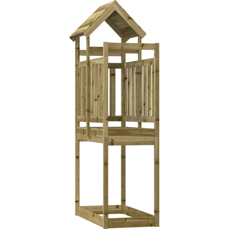 Legetårn i imprægneret træ, brun 52,5×110,5×214 cm