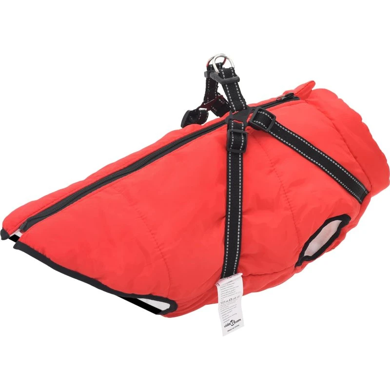 Hundejakke med indbygget sele Rød 3XL – Fleece/Polyester