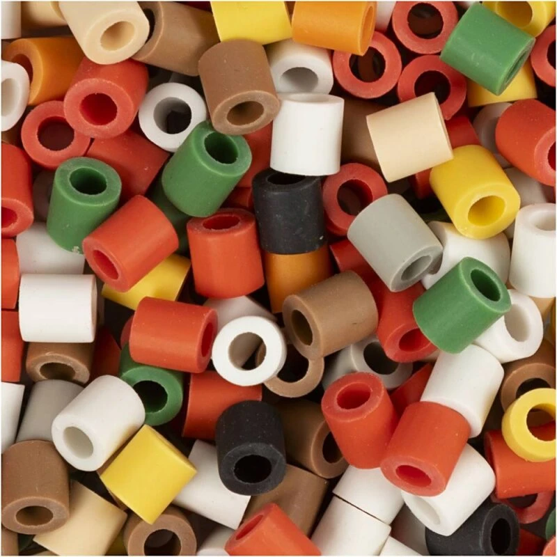 NABBI BioBeads rørperler 5x5 mm, hul 2,5 mm, medium, 3400 stk (julefarver)