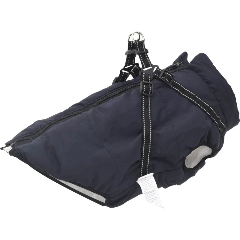 Hundejakke med integreret sele Mørkeblå 4XL