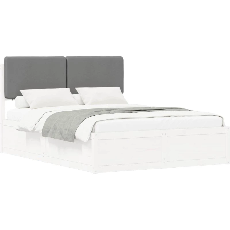 Sengestel 180x200 med polstret hovedgavl - Sort, fyrretræ