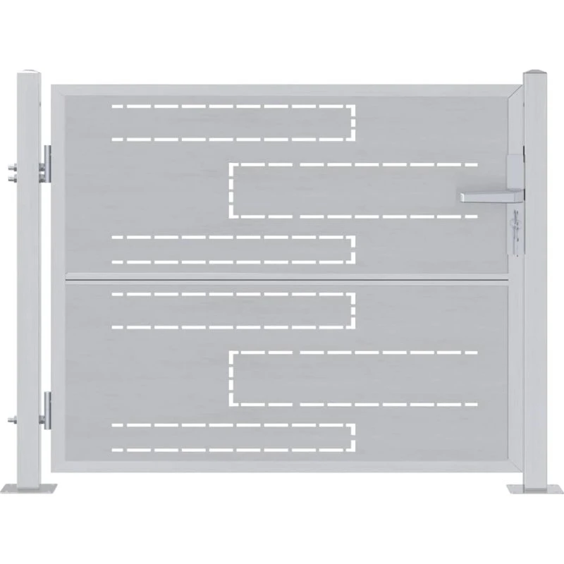 Haveport i rustfrit stål med lås – sølv (85x70 / 100x75)