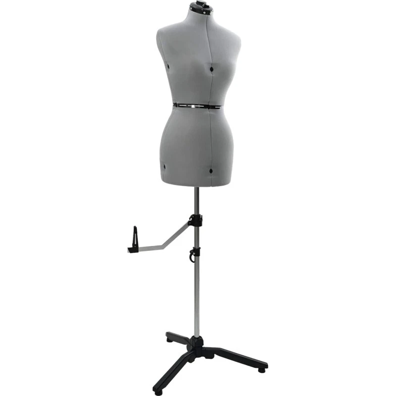 Justérbar kjoleform i fløjl – dame, grå S