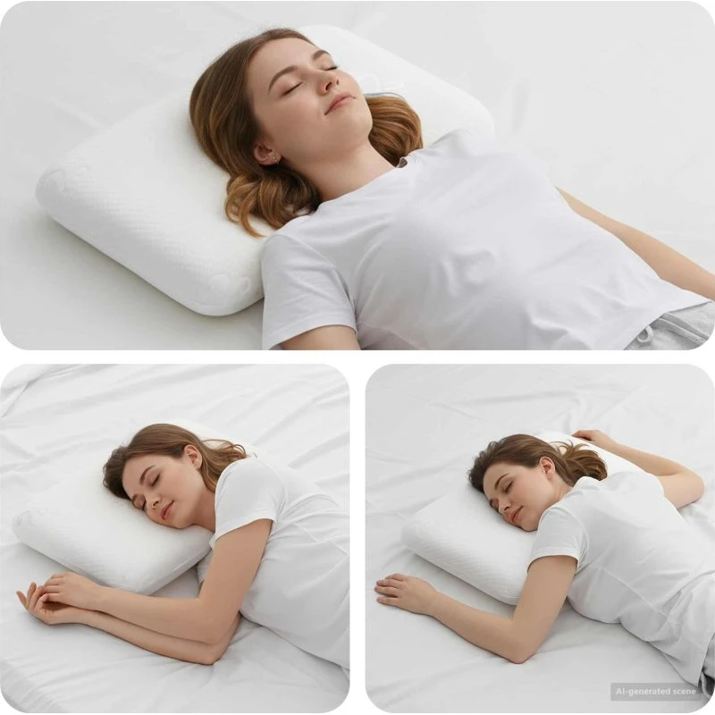 Memory-sovepude 50x30x10 cm – Ensfarvet Hvid