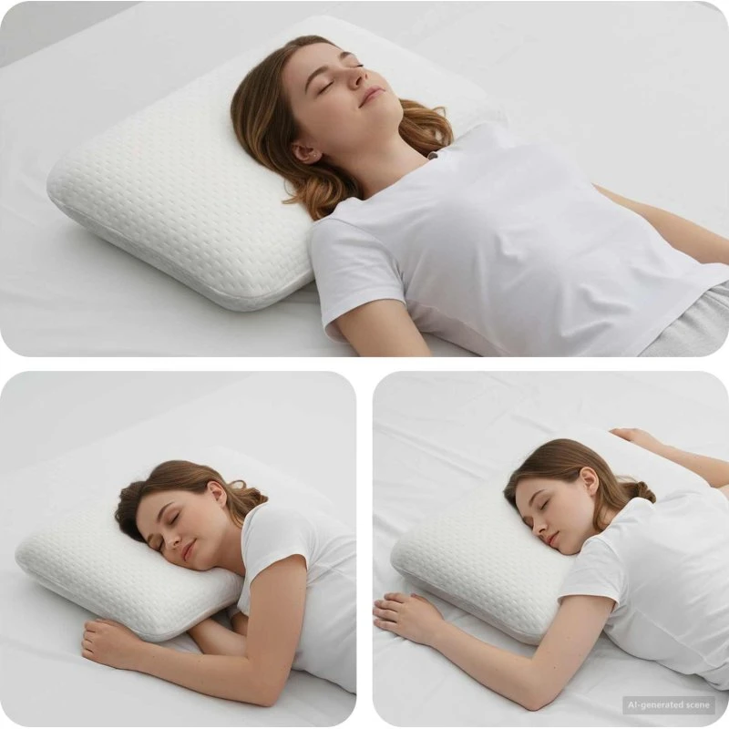 Sovepude ensfarvet hvid 60x40x13 cm