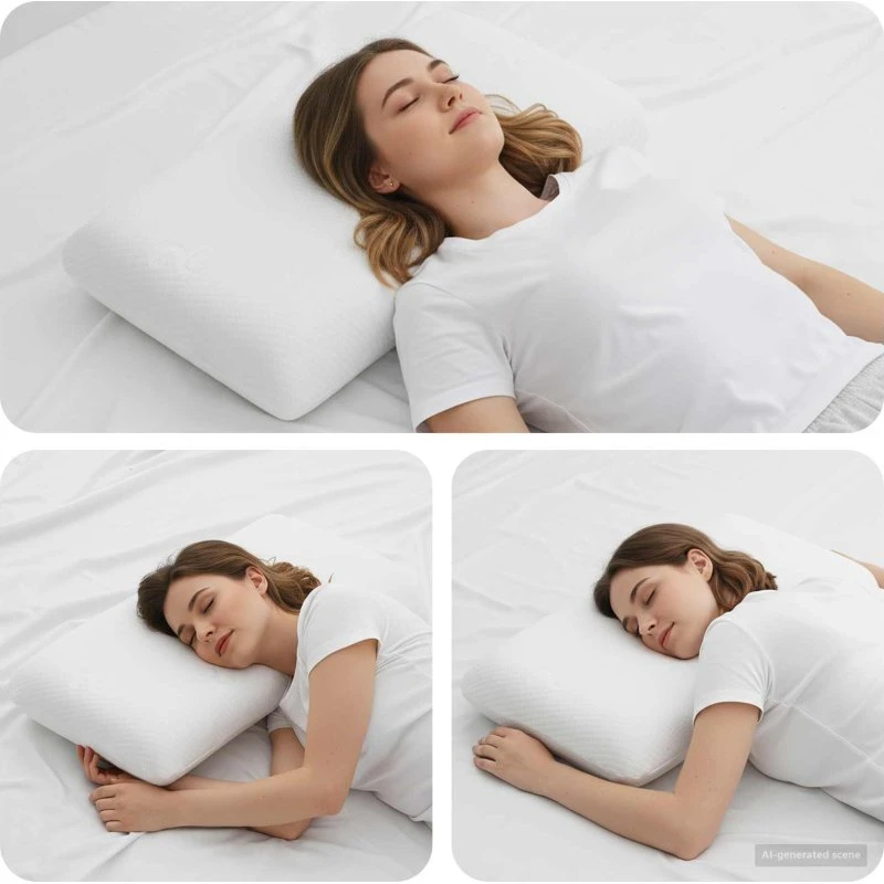 Sovepude Ensfarvet 70 x 36 x 13 cm – Hvid