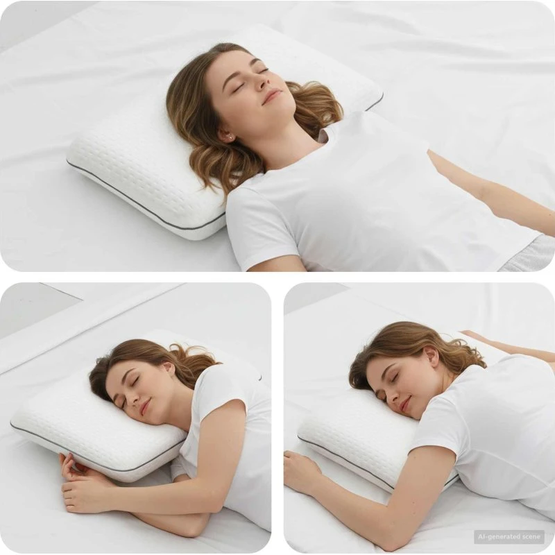 Sovepude Ensfarvet Hvid 30x50x9 cm – Ergonomisk Komfort