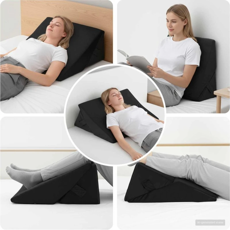 Vinkelpude (55x55x26 cm) Sort - Moderne kilepude