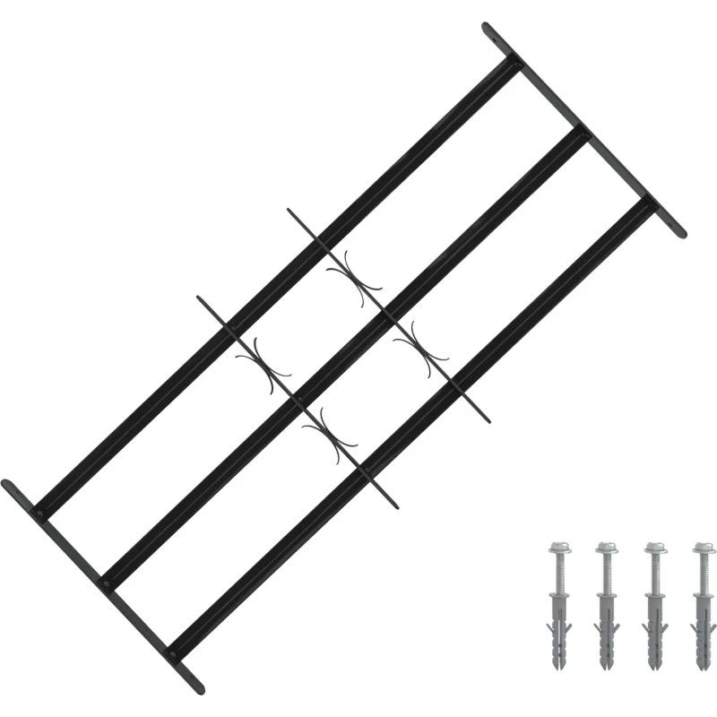 Vinduesgitter 116 x 45 cm sort, pulverlakeret stål