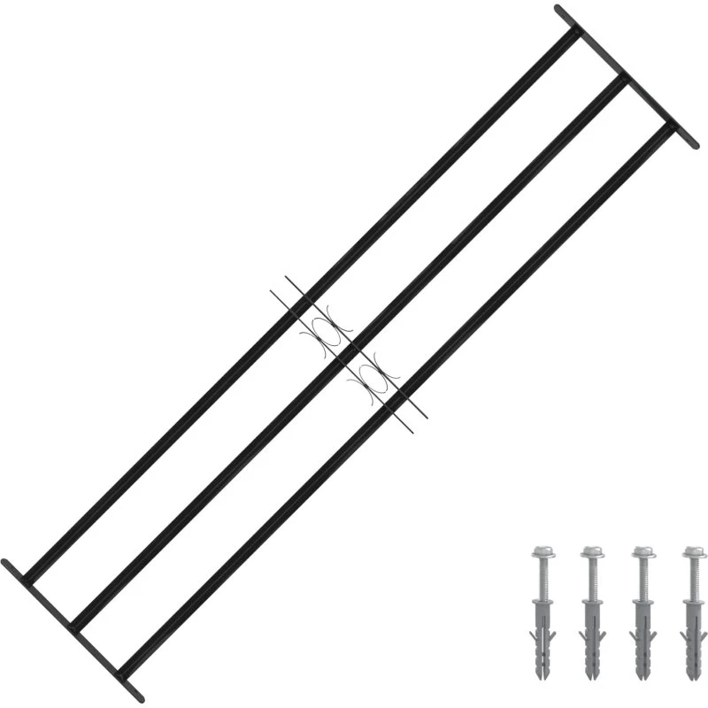 Vinduesgitter i sort pulverlakeret stål 174x45 cm