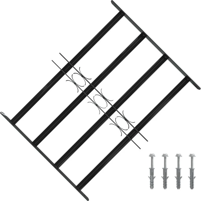 Vinduesgitter sort 75,5 x 60 cm i pulverlakeret stål